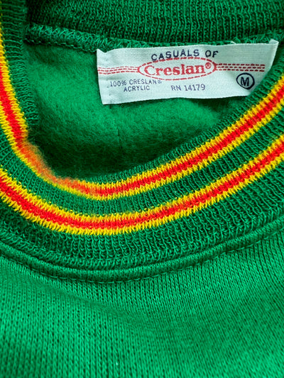 Vintage 1960s Mens Casuals of Creslan Green Acrylic Short Sleeve Sweater