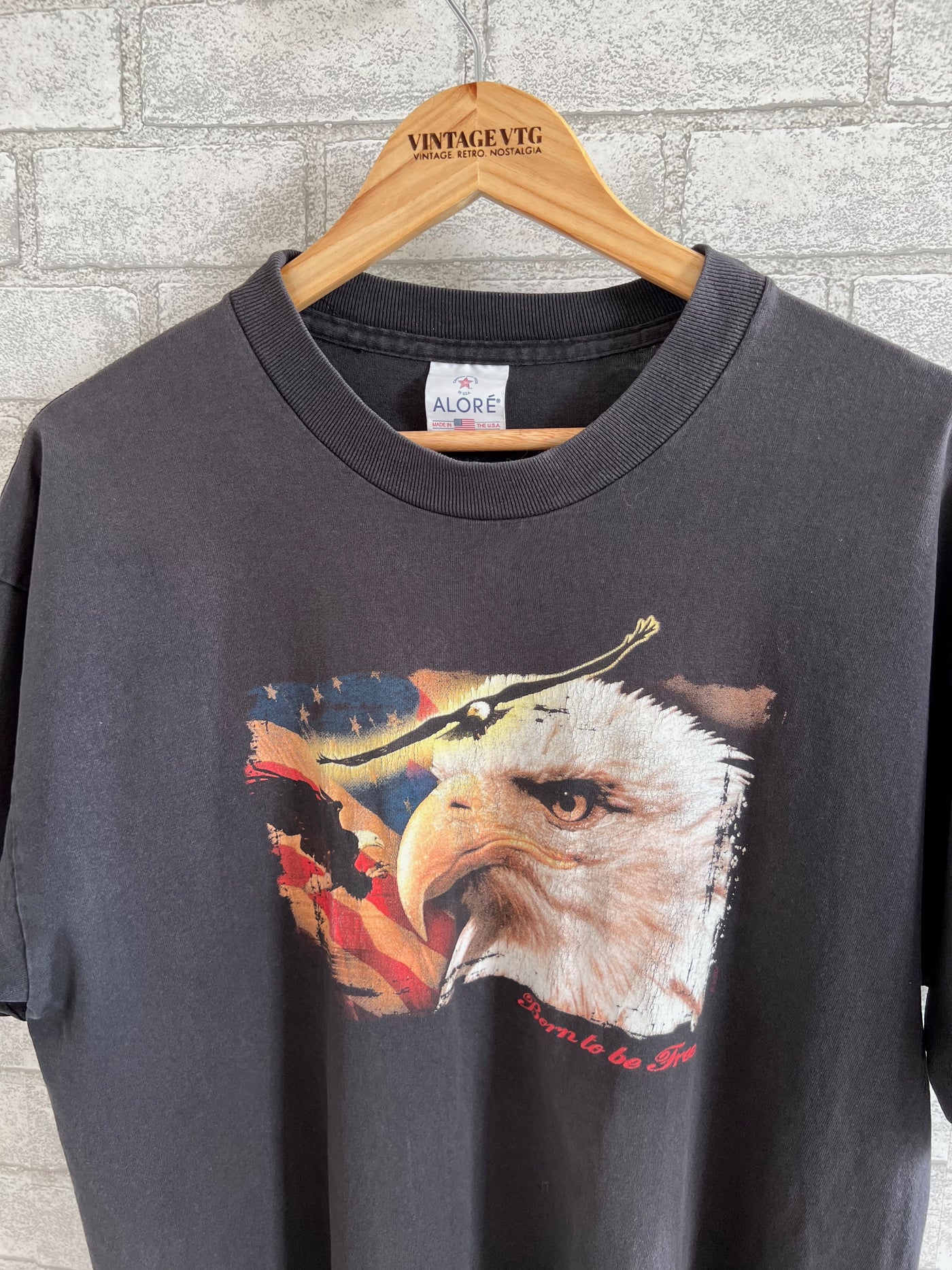 Vintage Eagle Born To Be Free. Single Stitch