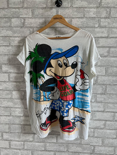 Vintage Distressed Mickey Gaum Lifeguard double sided AOP T-shirt