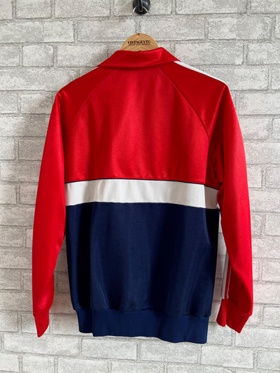 Vintage 80's 90's Adidas Track Jacket. Red, Blue and white stripe