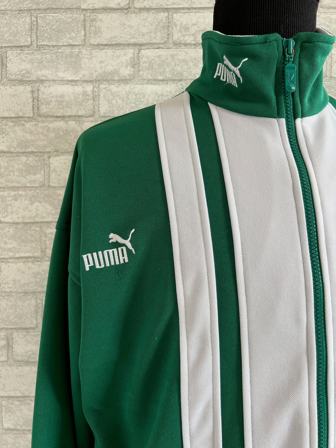 Vintage 80's 90's Puma Green and white Jacket