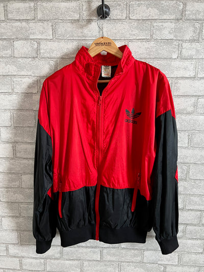 Vintage 80s 90s Adidas Red and Black Windbreaker