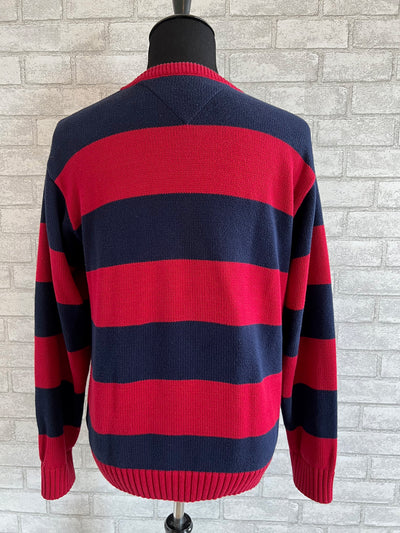 Vintage 90's Tommy Hilfiger Crest sweater.  Red and blue stripes