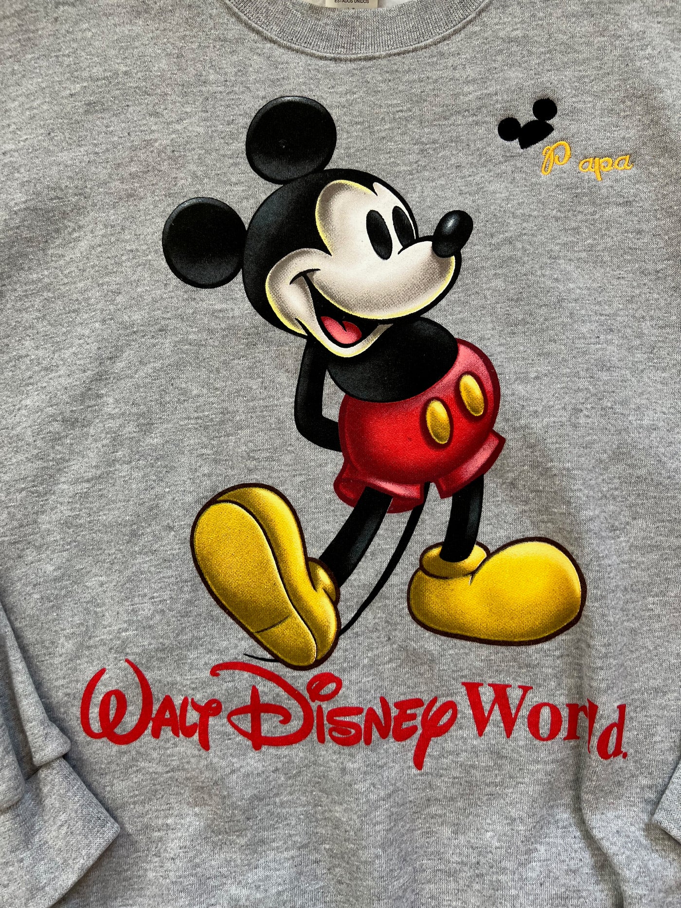 Vintage Walt Disney World Mickey Papa Sweatshirt. Large