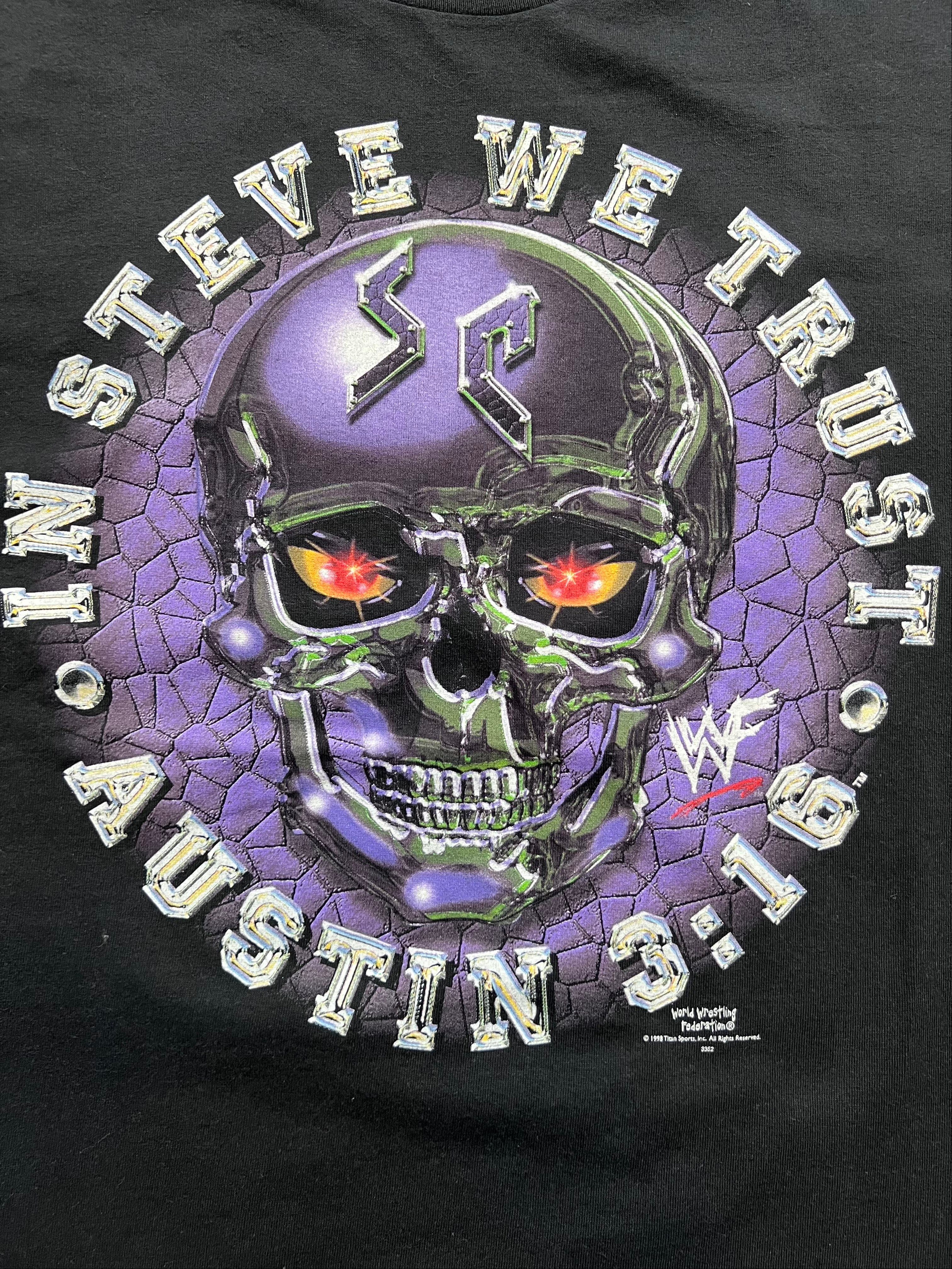 Vintage WWF Stone Cold Steve Austin deals 3:16 License Signature Skull 1998 T-Shirt XL