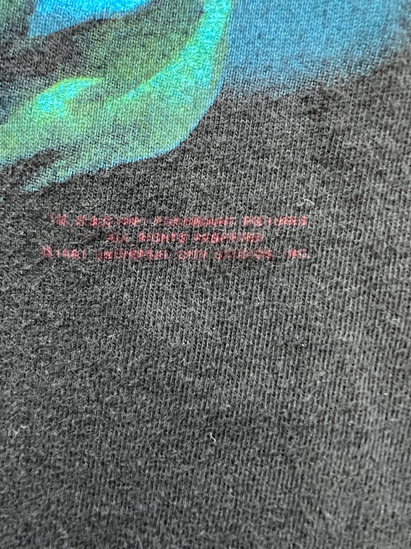 Vintage 1991 Star Trek Adventure, Spock, Kirk and crew T-shirt, Black X-Large.
