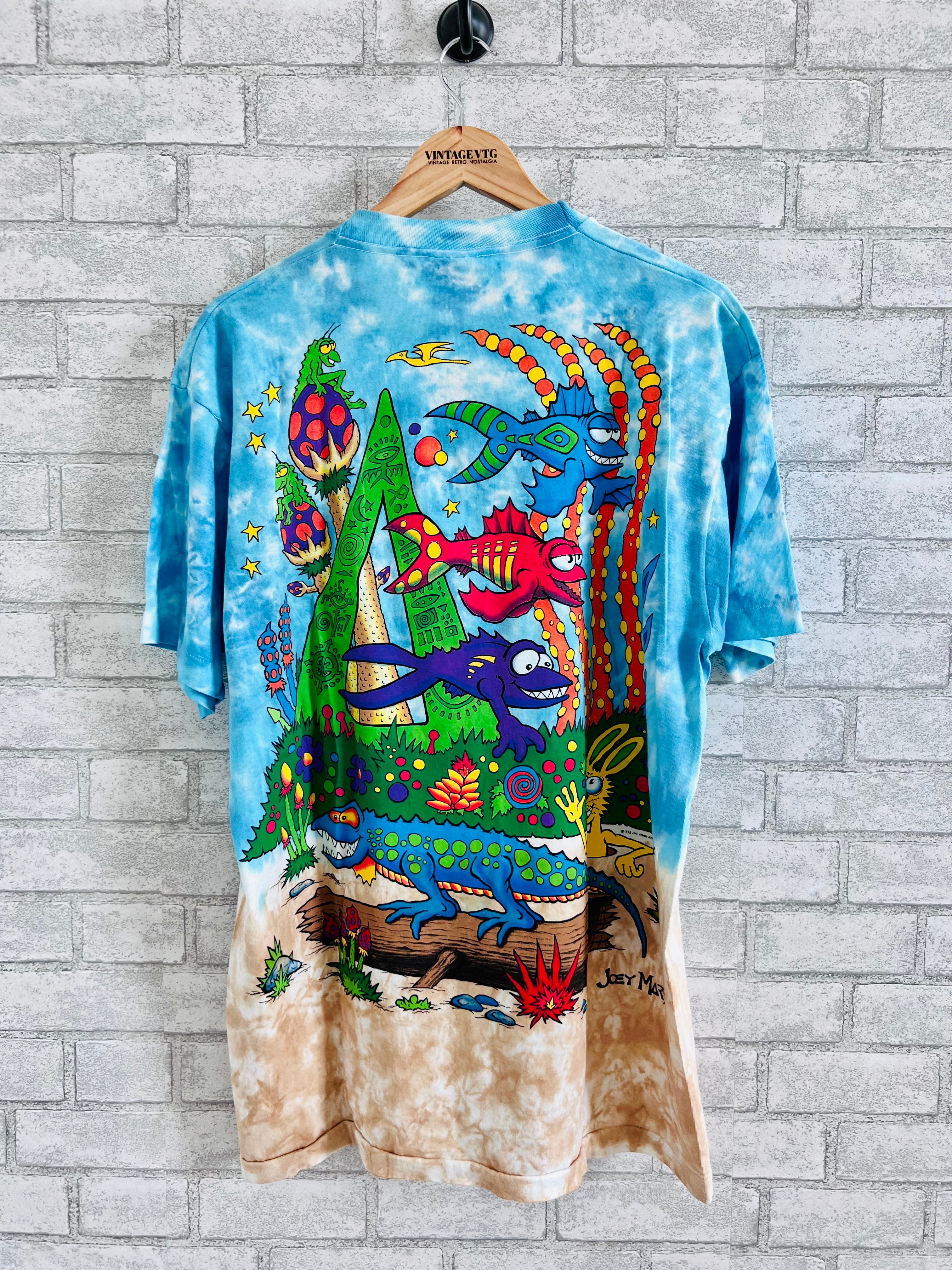 Rare Vintage T-shirt 1992 Joey Mars Liquid Blue Paleon Tie Dye