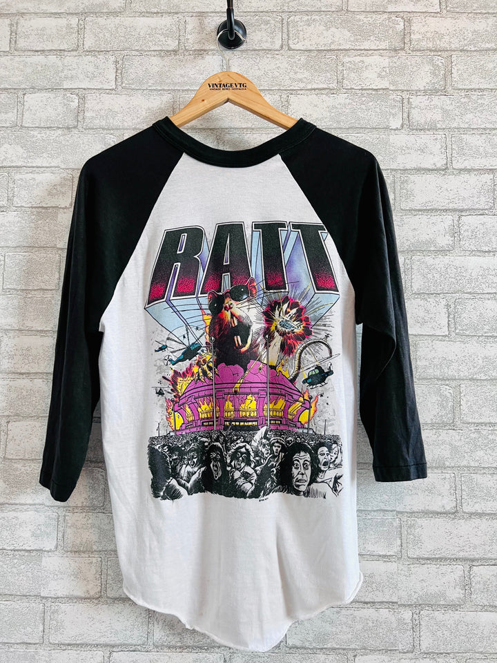 Rare Vintage T-shirt 1985 RATT Patrol Raglan shirt. Large