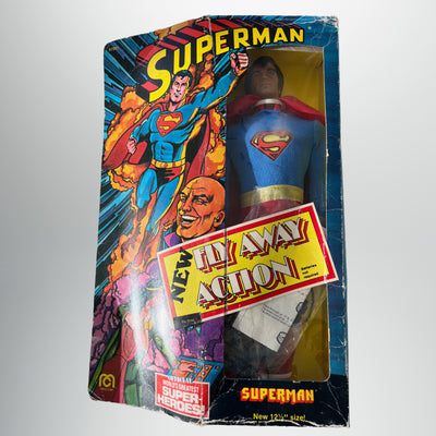 Vintage 1970s Mego 12" Superman Action Figure Rare Fly Aware New In Box
