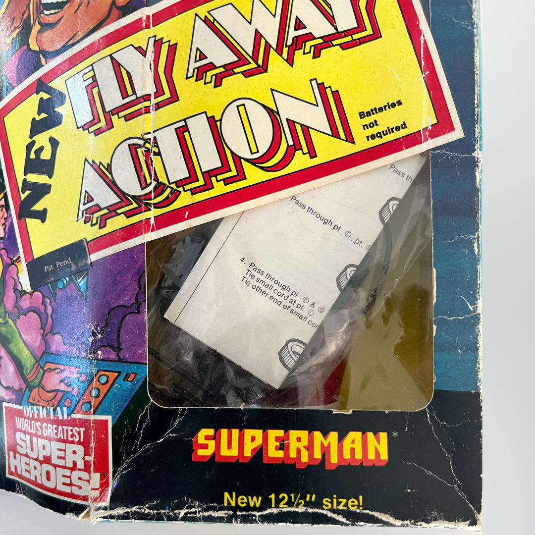 Vintage 1970s Mego 12" Superman Action Figure Rare Fly Aware New In Box
