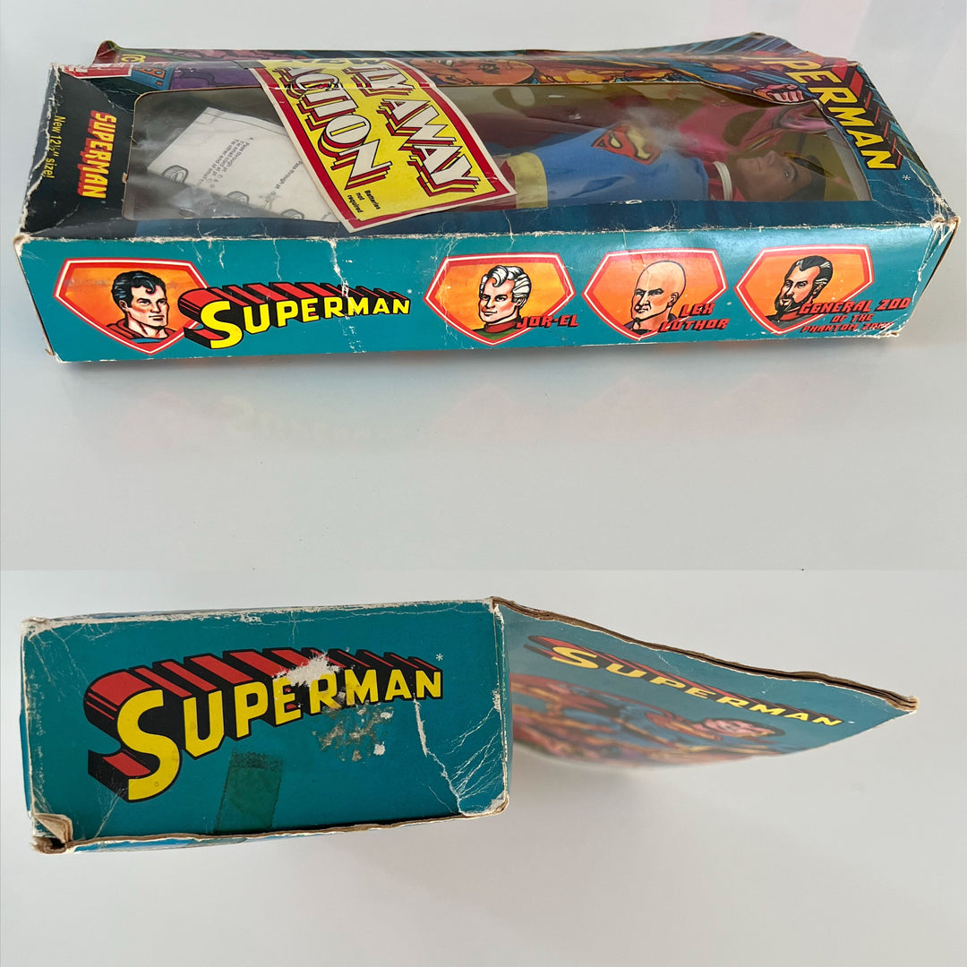 Vintage 1970s Mego 12" Superman Action Figure Rare Fly Aware New In Box