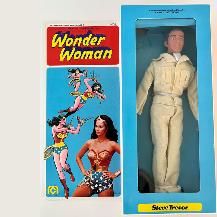 Vintage Original 1970s Mego Wonder Woman Steve Trevor Action Figure New In Box