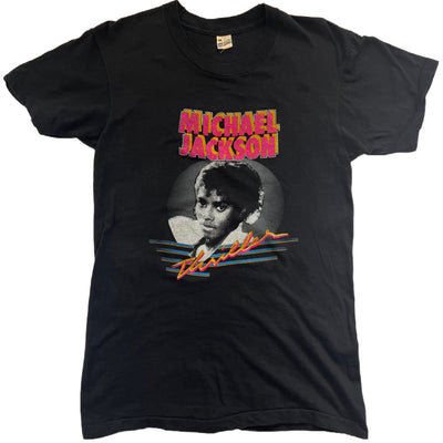 Rare Vintage 80's Michael Jackson 1984 Thriller Black T-shirt Size Medium