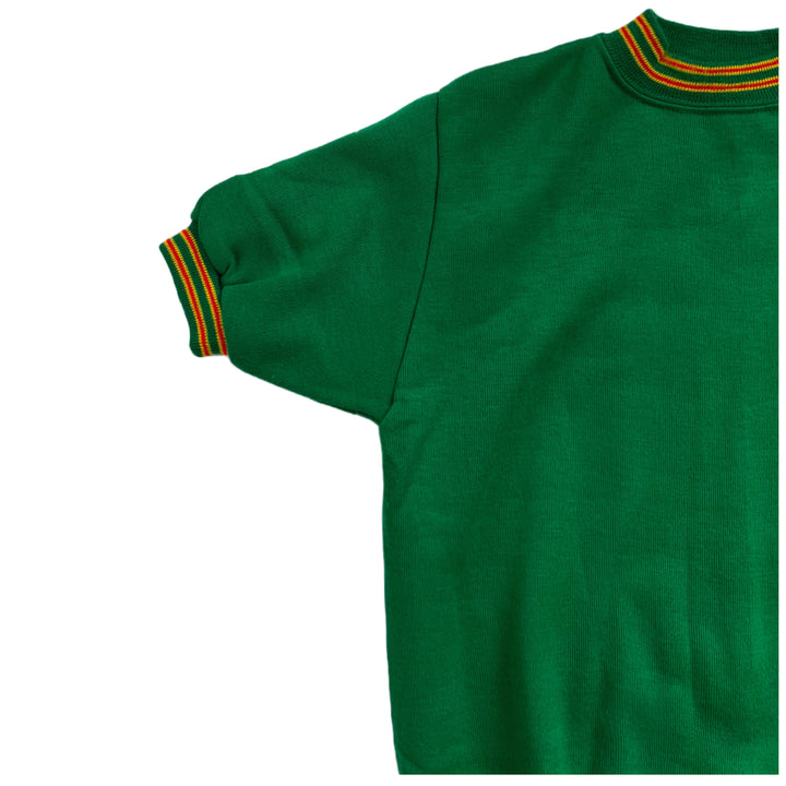 Vintage 1960s Mens Casuals of Creslan Green Acrylic Short Sleeve Sweater