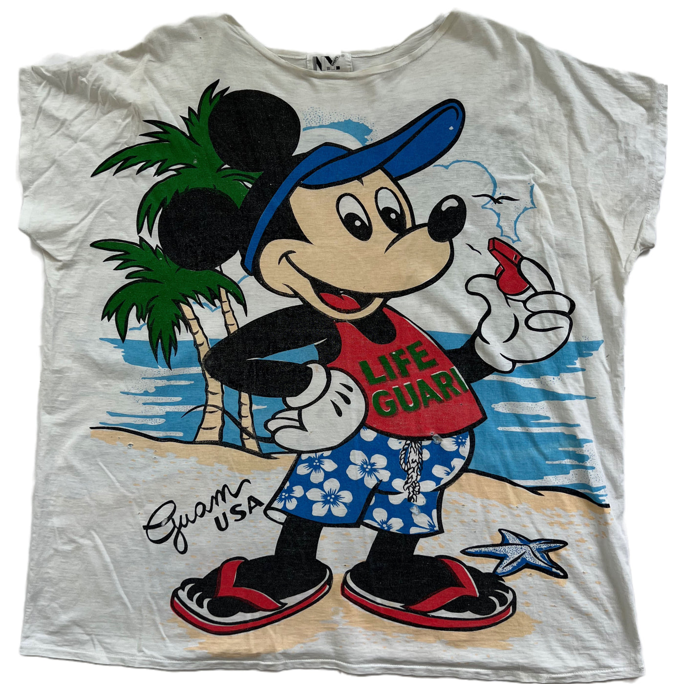 Vintage Distressed Mickey Gaum Lifeguard double sided AOP T-shirt