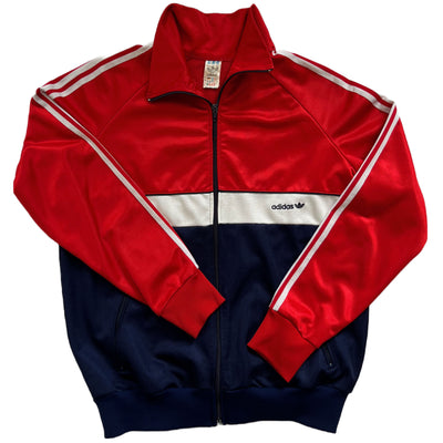 Vintage 80's 90's Adidas Track Jacket. Red, Blue and white stripe