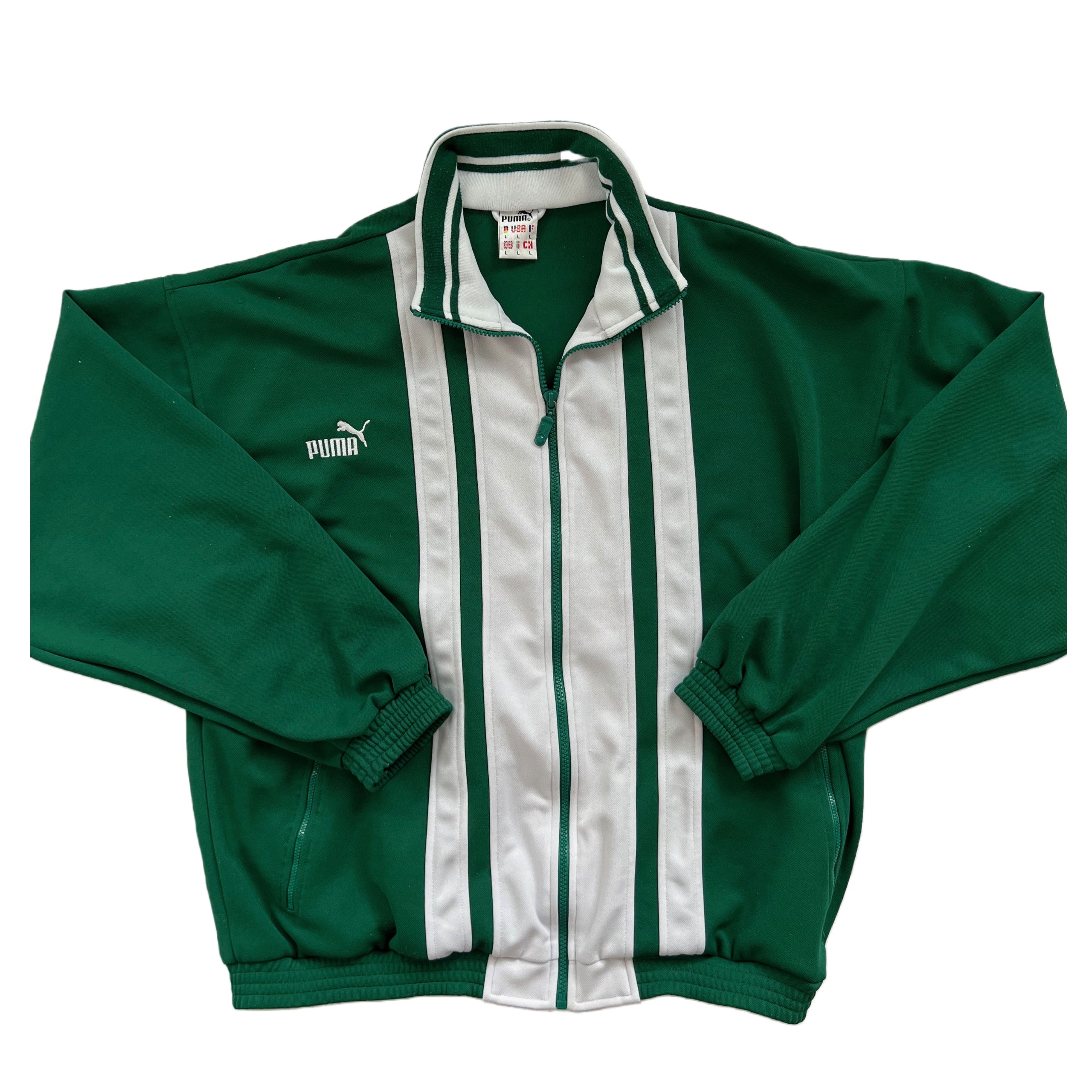 Vintage 80's 90's Puma Green and white Jacket