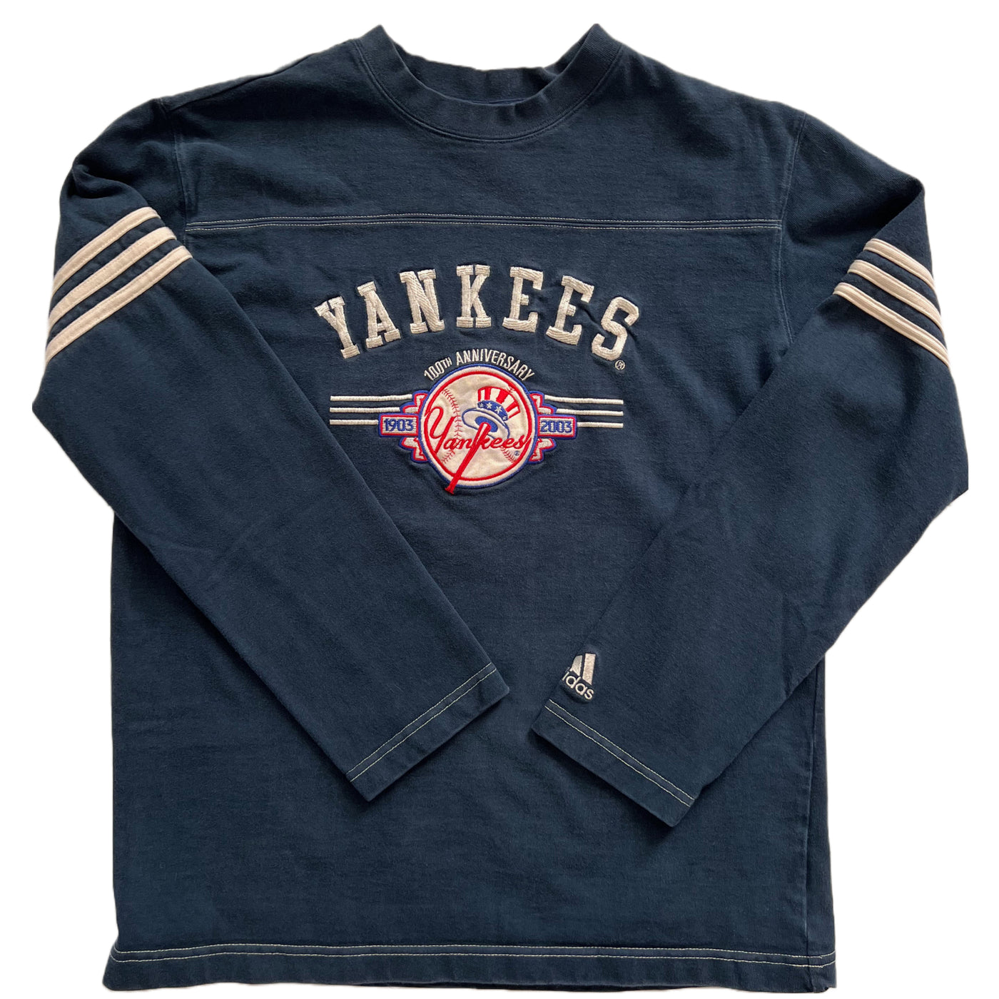 Vintage Adidas Yankees embroidered 100th Anniversary Sweatshirt