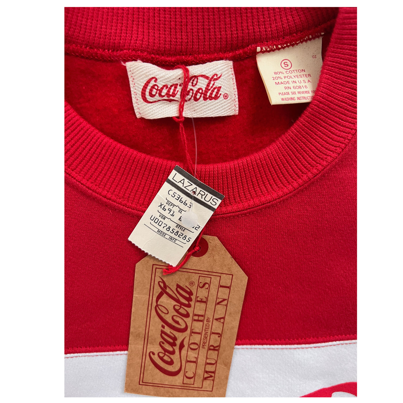 Vintage 80s-90s Coca Cola Sweatshirt.  New with Tag