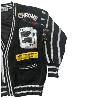 Rare Vintage Chalk Line Black Cardigan sweater