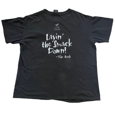 Vintage 1998 WWF The Rock "Layin' The Smack Down" T-shirt Black Extra Large