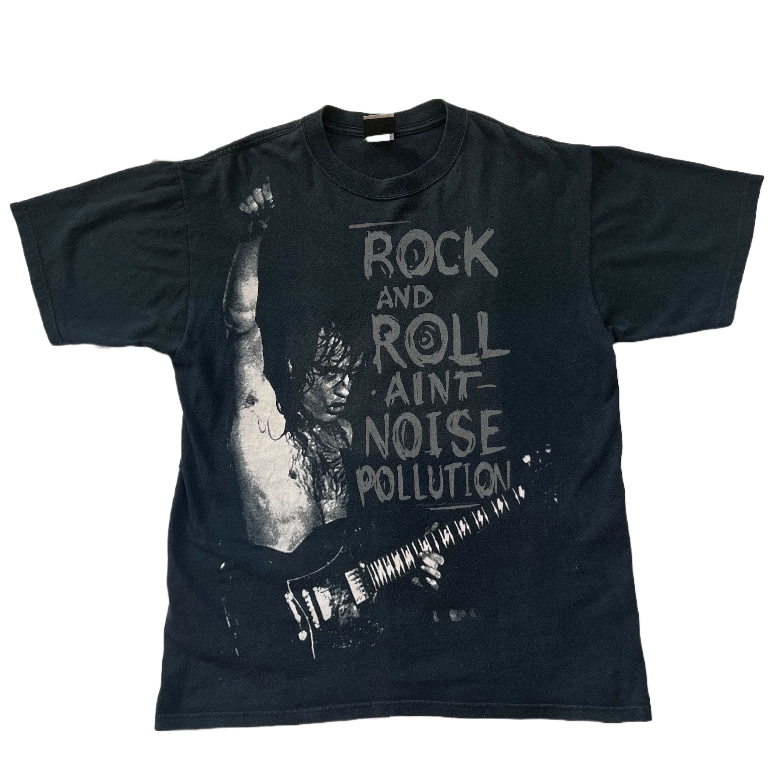 Vintage ACDC Rock & Roll Aint Noise Pollution Text T Shirt outlets