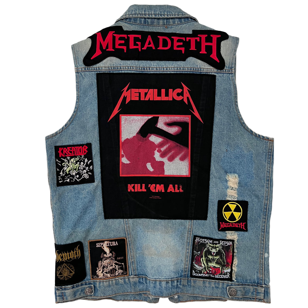 Battle Vest Leather Vest Back Patches Battle Jacket Rock Patches