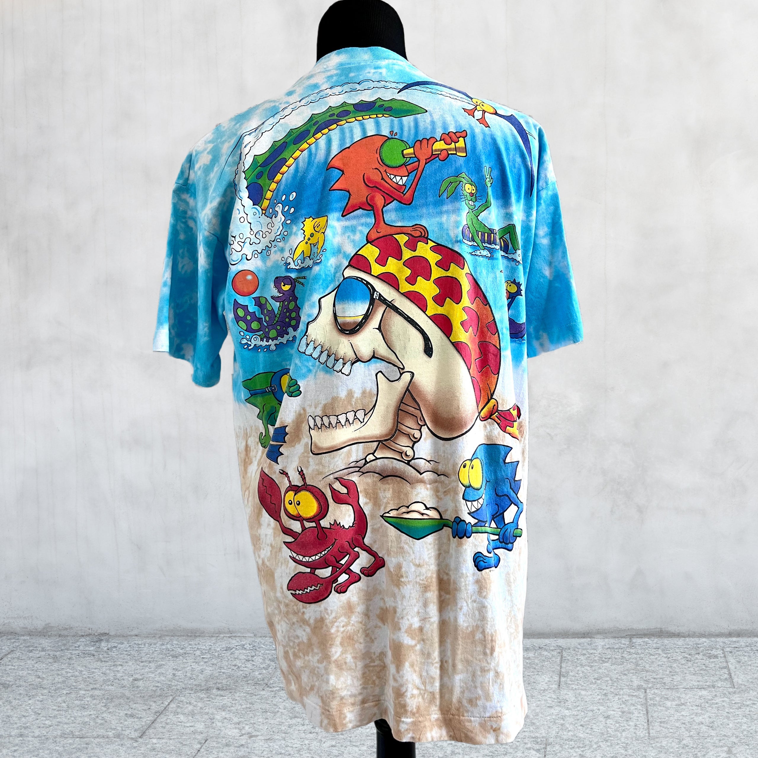 Rare vintage 1992 Joey Mars Liquid Blue tie dye Multi Color shirt