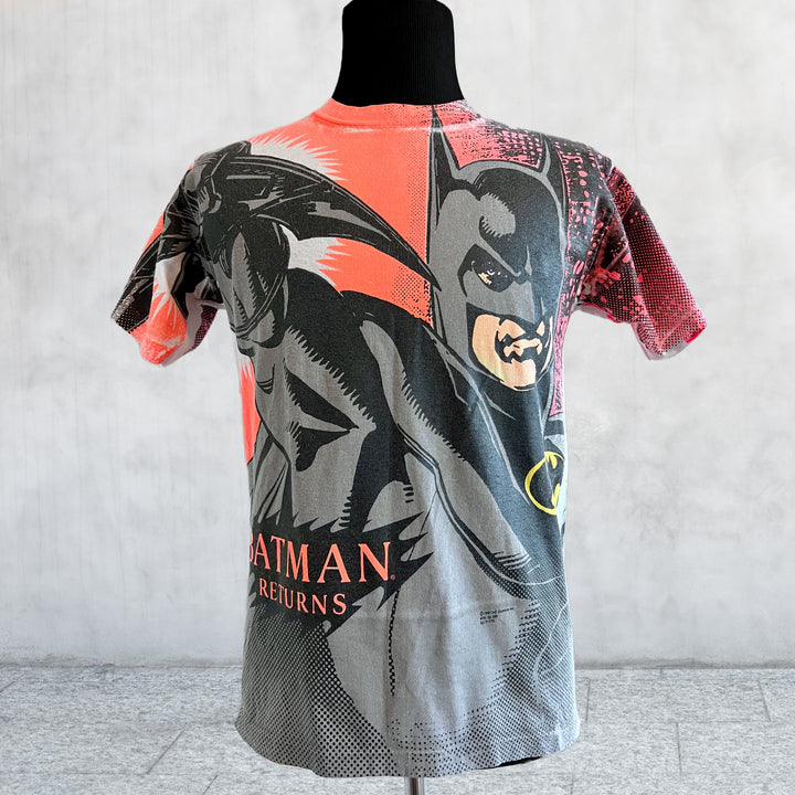 Vintage 1991 DC Batman Returns movie T-shirt AOP front view