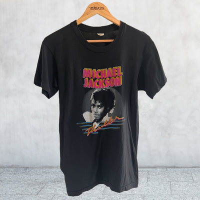 Rare Vintage 80's Michael Jackson 1984 Thriller Black T-shirt Size Medium
