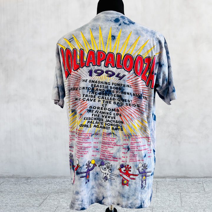 Rare vintage 1994 Lollapalooza Smashing Pumpkins, Beastie Boys Festival Tie Dye T-shirt back view