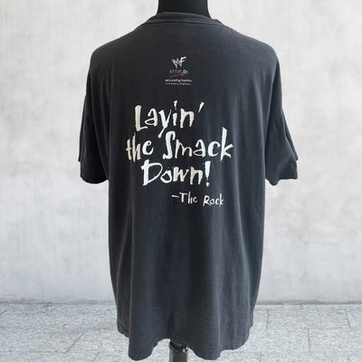 Vintage 1998 WWF The Rock "Layin' The Smack Down" T-shirt Black Extra Large