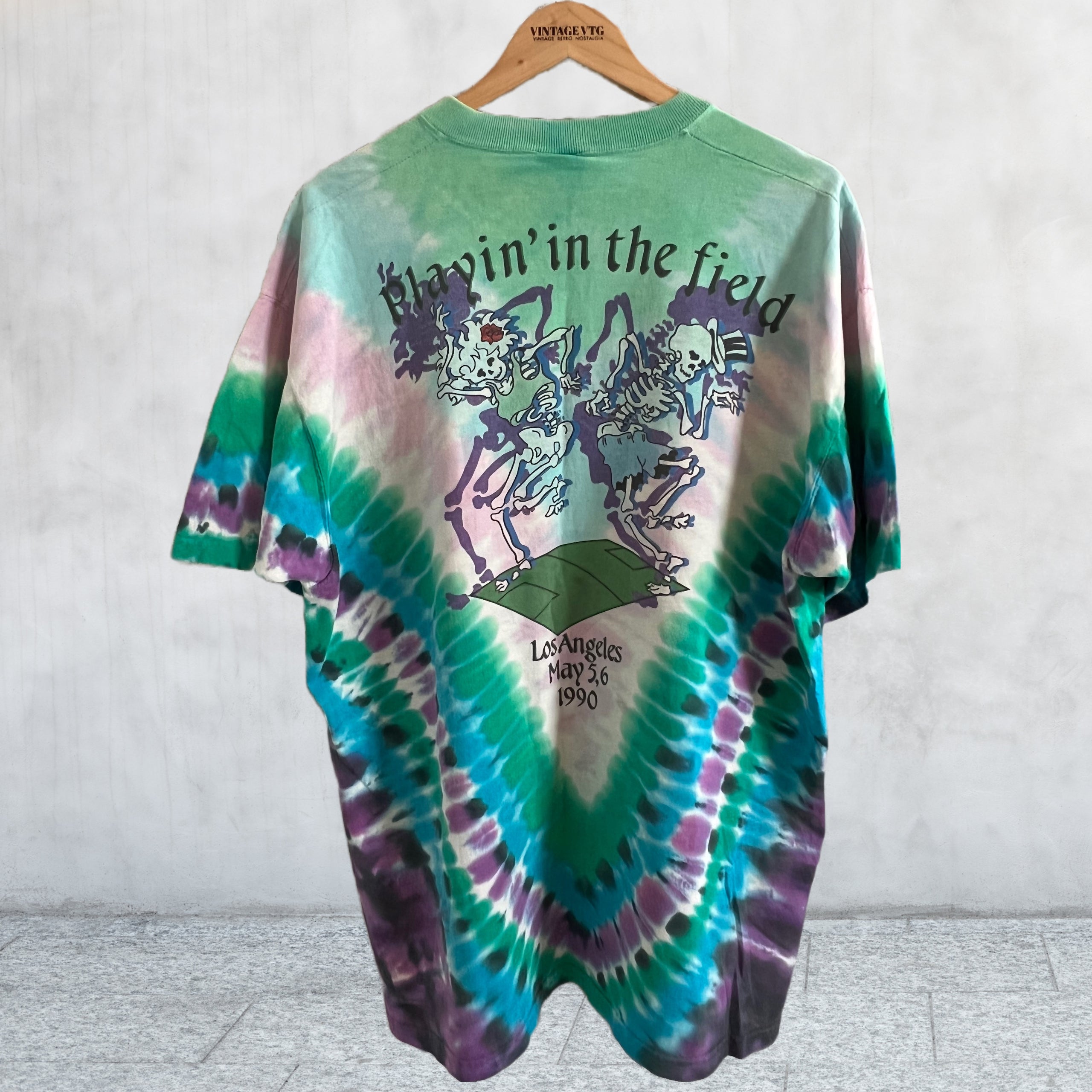 Vintage 1990 Grateful Dead Playing in The Field Los Angeles Tour T