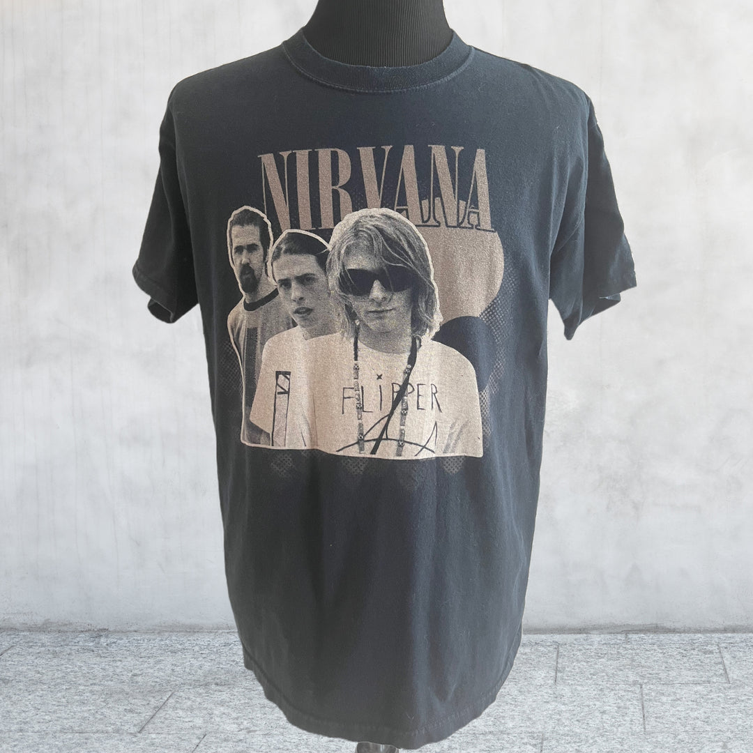 Vintage Nirvana Kurt Cobain Flipper T Shirt 2007. ANVIL Large