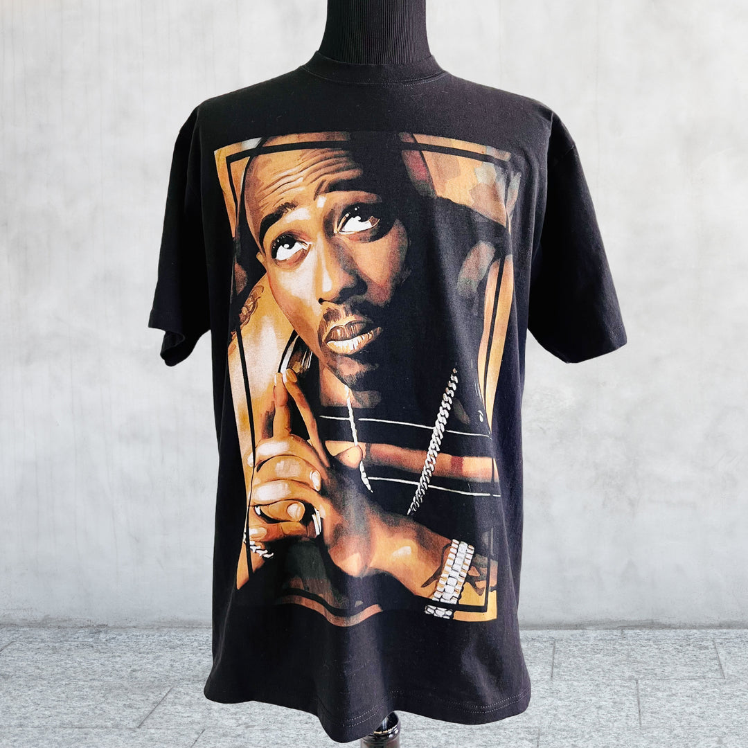 Rare Vintage Tupac "ONLY GOD CAN JUDGE ME!" double sided big print T-shirt front of shirt
