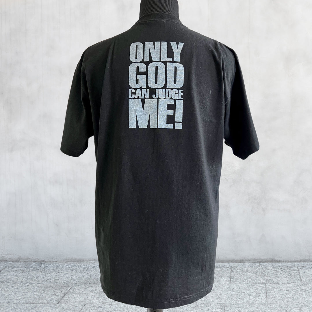 Rare Vintage Tupac "ONLY GOD CAN JUDGE ME!" double sided big print T-shirt back of shirt