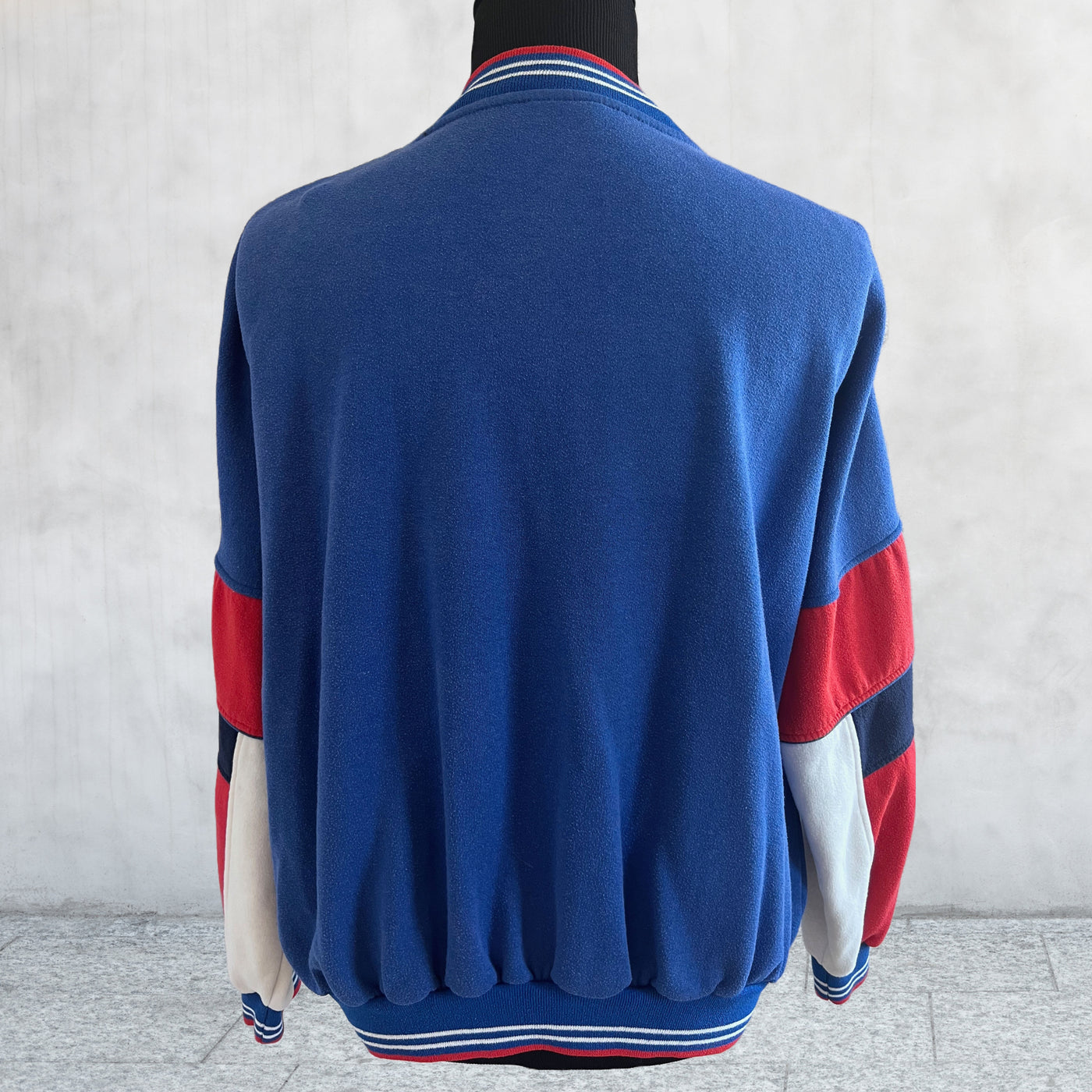 Vintage Adidas Blue track Jacket.  Blue with red and white trim.
