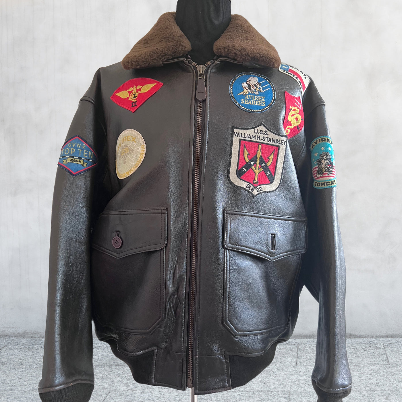Pilot Jacket Line Vintage Avirex Pilot Jacket Type G-1 Top Gun Leather Bomber Jacket. XL ...
