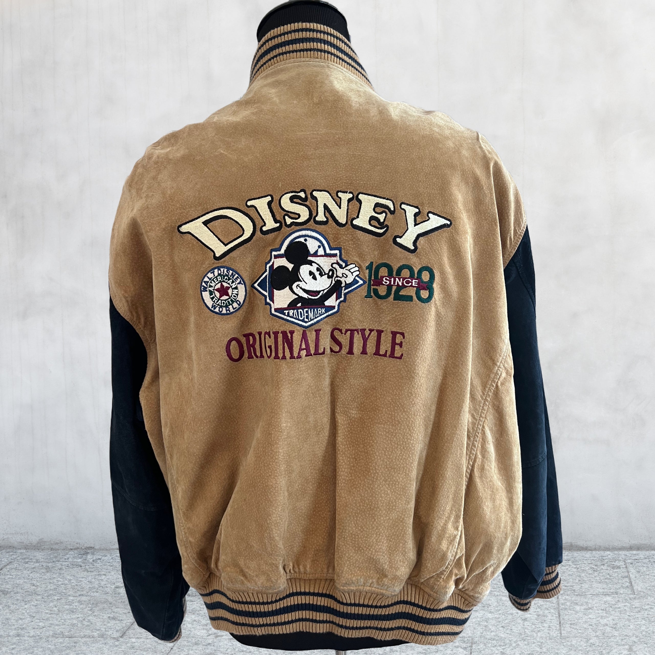 Vintage mickey mouse leather on sale jacket