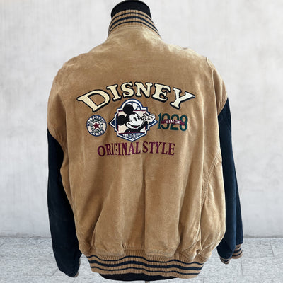 Vintage Disney Mickey Mouse 1928 Varsity Jacket  suede leather.
