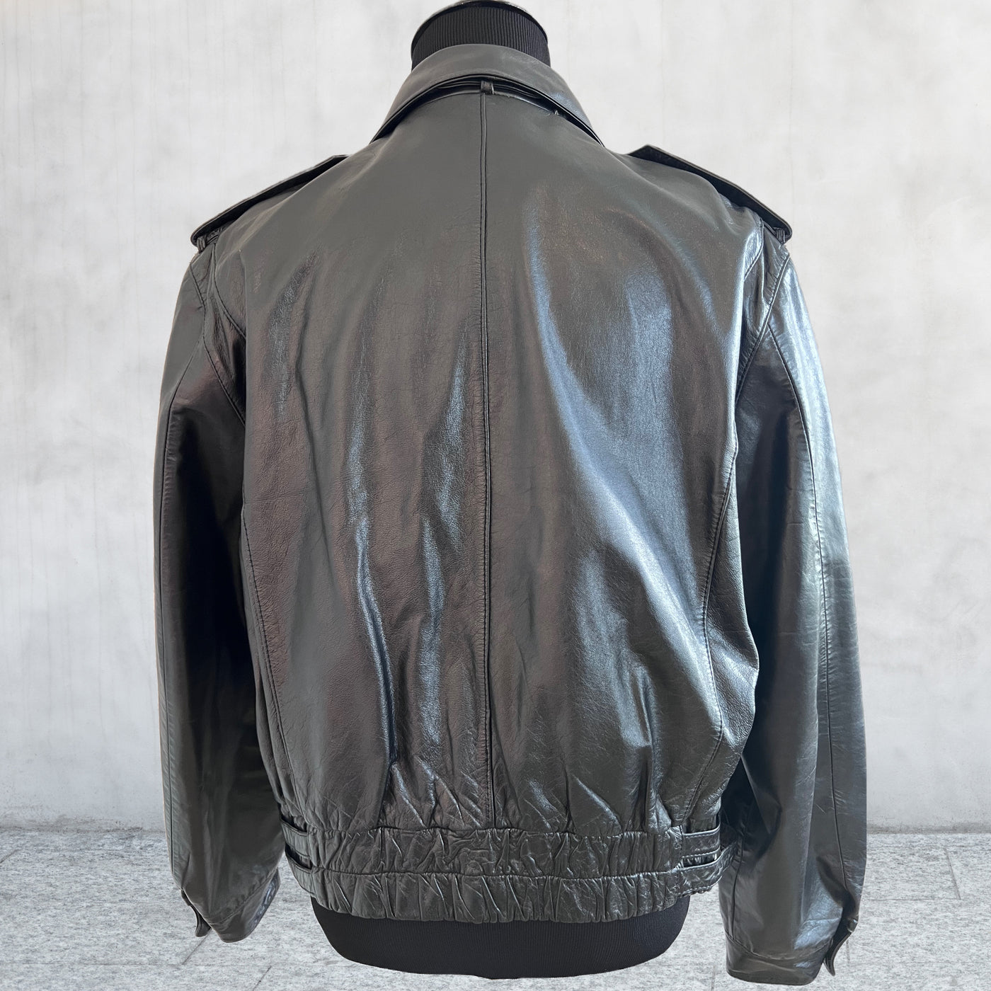 Vintage 80s Members Only Black Leather Jacket.