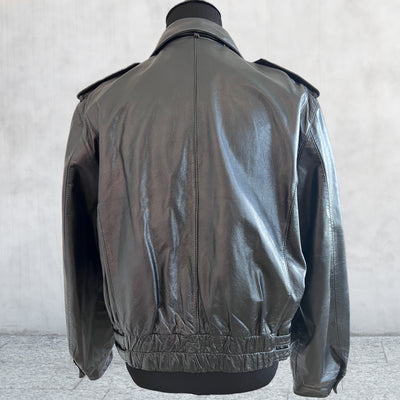Vintage 80s Members Only Black Leather Jacket.