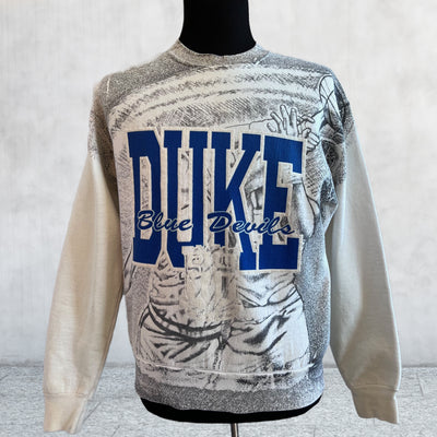 Rare Vintage Sweatshirt 90's Duke Blue Devils Sweatshirt. Double Sided AOP. Medium
