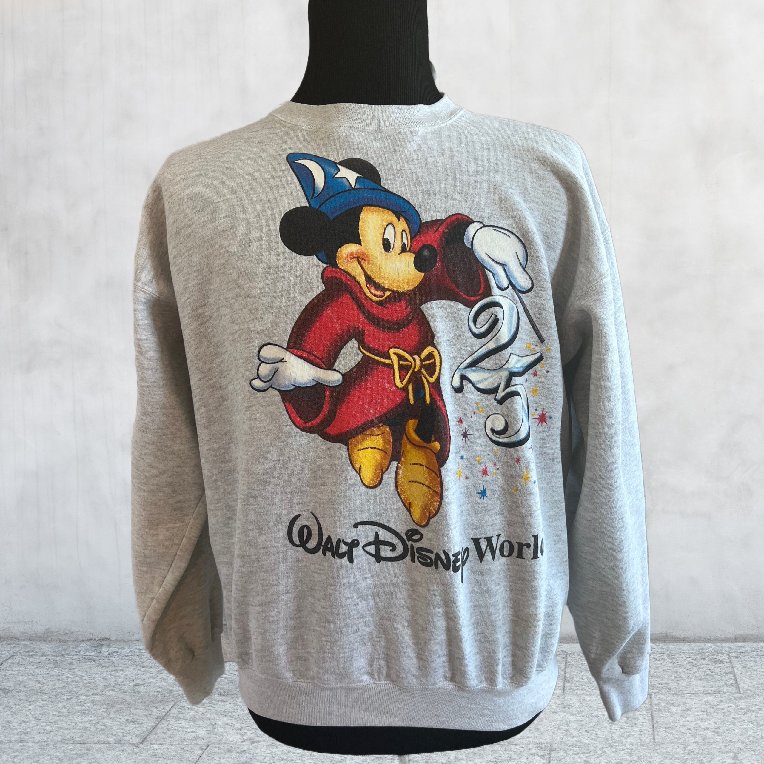 Rare! Vintage Walt Disney Family Dia Club Big Logo order Crewneck Grey Color Pullover Jumper Sweatshirt Cartoon Characters Style Fashion Brand