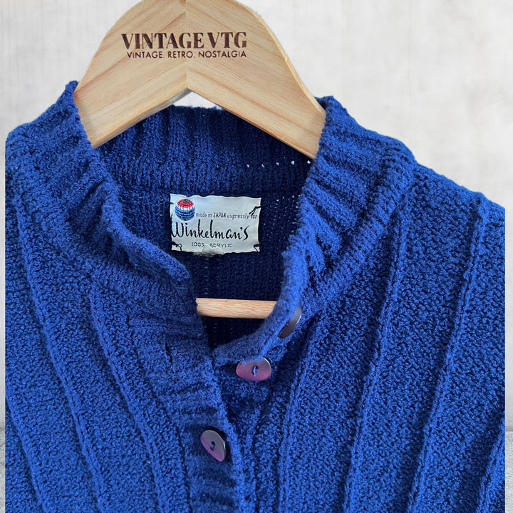 Vintage Women's Winkelman's blue short sleeve sweater
