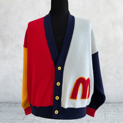 Rare 80s Vintage McDonalds Cardigan Sweater. XL