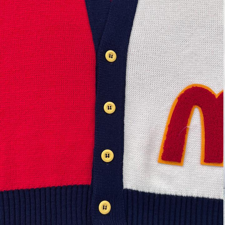 Rare 80s Vintage McDonalds Cardigan Sweater. XL