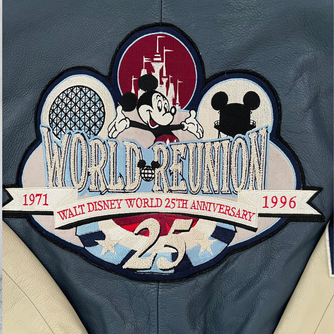Vintage 1996 Disney World Reunion 25 Anniversary leather jacket. Large