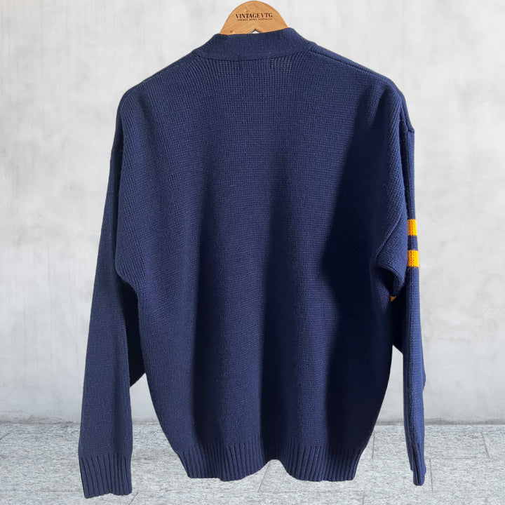 Rare 80s Vintage McDonalds Cardigan Sweater. Blue Medium