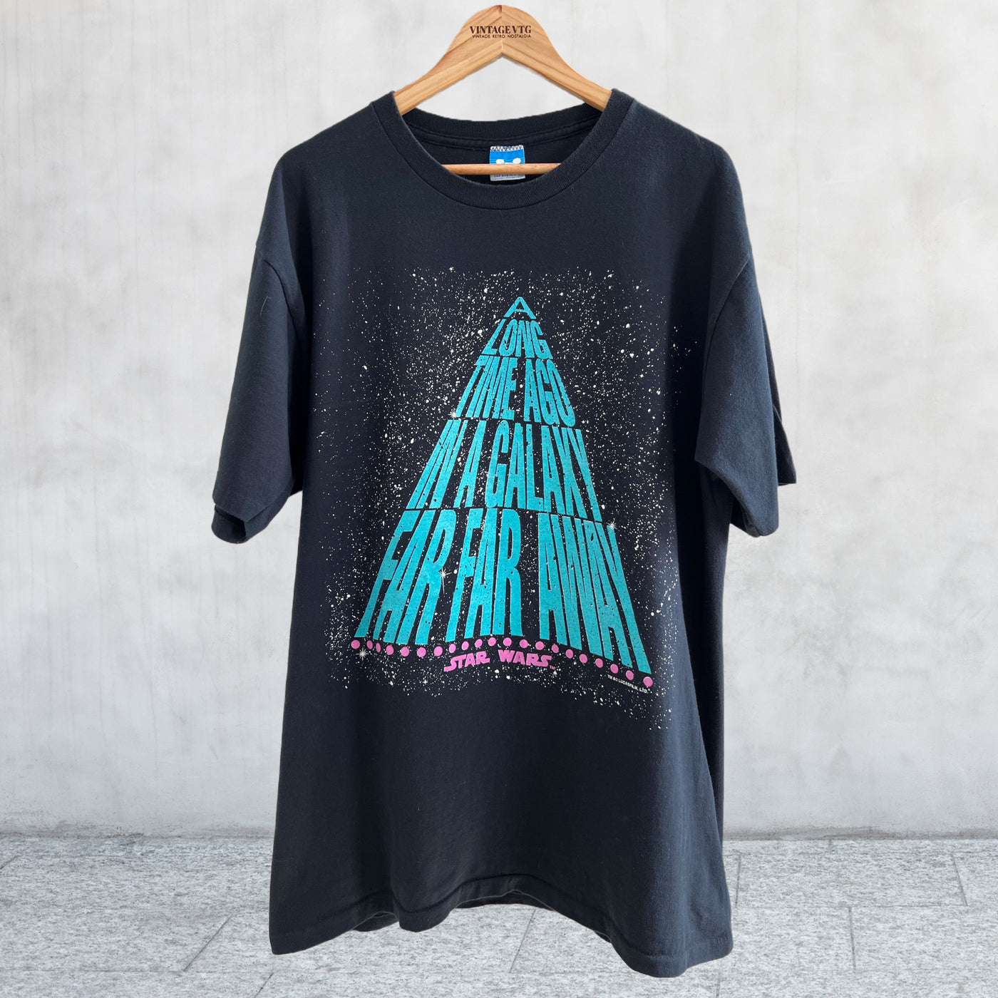 Rare Vintage 80s Star Wars Shirt "A Long Time A Ago In A Galaxy Far Far Away" Disney Star Tours